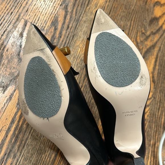 Stuart Weitzman black leather heels - Picture 8 of 9